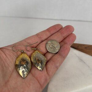 Vintage Gold Hammered Earrings lot E8